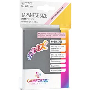 Asmodee Gamegenic, Prime sleeves, 60 protège-cartes, Dos opaque coloris gris foncé, Aspect brillant, Format japonais 62x89mm, Color Code : Pink, Jeu de société, Accessoire GGS11126ML - Publicité