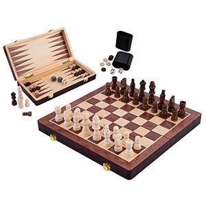 Engelhart 150208 Coffret de Jeux d'échecs/Backgammon réversible en Bois Plateau Pliant Pièces incluses 38,5 cm x 38,5 cm x 5,5 cm (30 cm) - Publicité