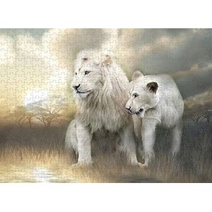 YU GONG FANG Puzzle en Bois Adulte 3000 pièces Lion Blanc Couple Cadeau Loisirs Divertissement fête décoration - Publicité