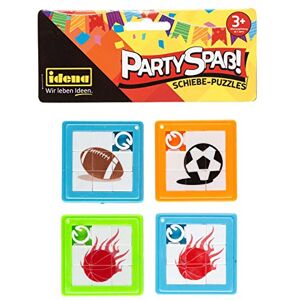 Idena - Partyspaß Lot de 4 Puzzles coulissants, avec Motifs d'images Sportives, Assortis, Dimensions : Environ 5,5 x 5,5 cm, 40431, 5 x 5 cm - Publicité