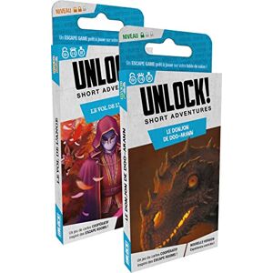 Asmodee Space Cowboys Unlock! Short Adventure Le Donjon de Doo-Arann + Le Vol de l’Ange Jeu Escape /de Cartes Enfant et Adulte à partir de 10 Ans- Version Française - Publicité