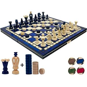 Master of Chess Echiquier Bois 35 cm et Dames avec Pieces Echecs 2 en 1 Fait Main Jeu Echec Voyage Pliable Petit Jeu D'échecs pour Enfants et Adultes - Publicité