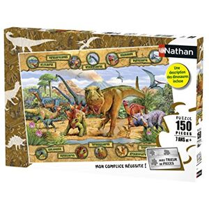 Nathan Puzzle Enfant 150 pièces Les espèces de dinosaures Filles ou garçons Garçon ou fille dès 7 ans Puzzle de qualité supérieure Carton épais et résistant Dinosaures 86836 - Publicité