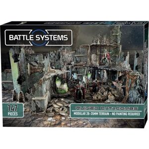 Battle Systems Jeu modulaire Sci-FI Terrain 3D Parfait pour Les modèles et Miniatures de 28 à 35 mm Aucune Peinture requise Aliens 40K Wargame (Catacombes en ruines) - Publicité