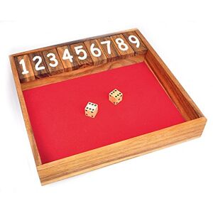 LOGICA GIOCHI Logica Jeux Art. Shut The Box Jeu de Société en Bois Précieux 24 x 24 cm Jeu de dés Jackpot Jeu de Bar Pub - Publicité