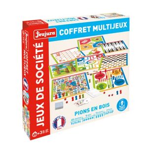 Jeujura - Boîte de (Many) Jeux -8457-COFFRET MULTIJEUX DE Societe-PIONS en Bois-pour Partager en Famille ou Entre Amis Le Plaisir partir de 3 Ans, 8457, Multicolore - Publicité