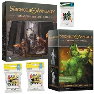 Asmodé PKGamePack Voyages en Terre du Milieu : Ext. Sombres Chemins + Habitants des Ténèbres + Sleeves Version Française - Publicité