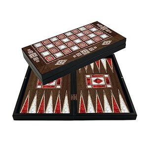 PrimoGames Deluxe Cairo XXL Set de Backgammon en Bois 50x48 cm échiquier Inclus Jeu de société Jeu de Voyage Pratique avec étui Jeu de société de Haute qualité pour Petits et Grands - Publicité