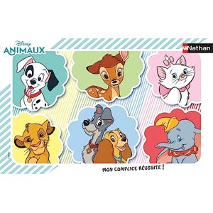 Nathan Puzzle enfants Cadre 15 pièces Portraits des animaux Disney Fille ou garçon dès 3 ans Puzzle de qualité supérieure Carton épais et résistant Animaux 86145 - Publicité