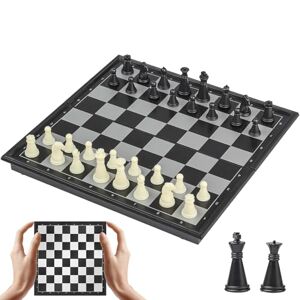 Cestamor Echiquier Jeu d'échecs Magnetique échiquier Pliable Portable de Voyage Jeux d'echec Echequier Chess Board pour Enfants et Adultes (15x15cm) - Publicité