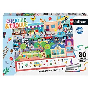 Nathan Puzzle enfants 45 pièces Au zoo (Cherche et trouve) Fille ou garçon dès 5 ans Puzzle de qualité supérieure Carton épais et résistant Animaux 86152 - Publicité