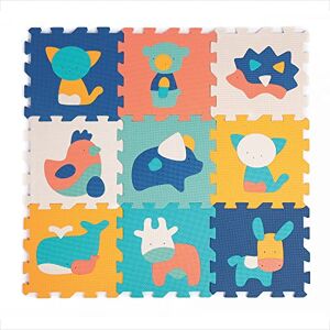 Ludi Tapis Dalles Animaux Puzzle Géant 9 Dalles En Mousse Dès 10 Mois Éveil Bébé Développe Le Bien-Être, Le Toucher, La Découverte & La Réflexion 90 x 90 x 1,2 cm - Publicité