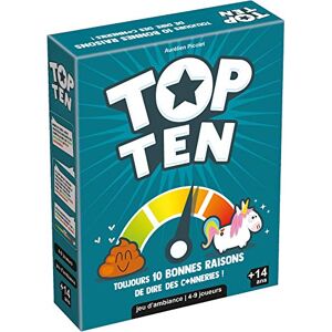 Asmodee Top Ten Jeu de Société Hilarant Jeu d'Ambiance pour Adultes et Enfants dès 14 ans Jeu de Cartes Drôle Fous Rires entre Adultes & Ados 4 à 9 joueurs -30 min En Français - Publicité