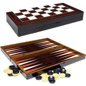 PrimoLiving Deluxe Backgammon Set Porto en Bois 25,5 x 26,4 cm échiquier Inclus Jeu de Salon Jeu de Voyage Pratique avec étui Jeu de société - Publicité