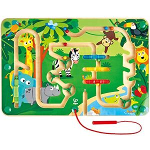 Hape Circuit Billes Aimantées Enfant dès 2 ans Labyrinthe Bois Animaux de la Jungle Motricité Fine, Coordination Oeil-Main, Résolution de Problèmes, Apprentissage Couleurs & Animaux - Publicité