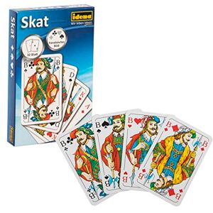 Idena 6250100 Jeu de skat avec main française, 32 cartes, env. 5,9 x 9,1 cm, le jeu de cartes le plus populaire des Allemands, pour les concours ou les soirées jeux - Publicité