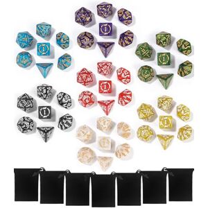 TIDEVAN Dés Polyédriques Jeu,(7x7) 49 pièces Dés Polyédriques avec 7 Sac de Rangement Jeux de dés en Acrylique pour Les Jeux de société Jeux Table et Éducatifs,pour DND Dice RPG MTG D4 D8 D10 D12 D20 - Publicité