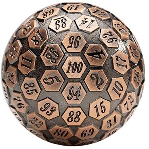 Wiz Dice Orbe of Predestined Fate Dés en métal à 60 faces pour jeux d'aventure RPG Dés polyédriques D60, adaptés pour les donjons et les dragons et les jeux de dés 4,4 cm Cuivre antique - Publicité