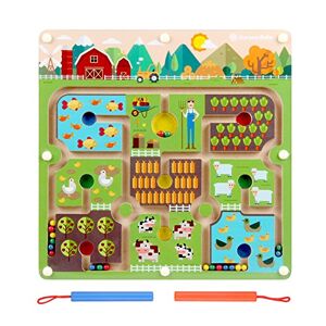 FunnyGoo Square Labyrinthe Maze Puzzle interactif Beads Maze an Bord Jouets Educational Artisanat Bauer in der Farm - Publicité