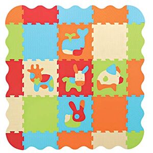 Ludi – Tapis de sol épais pour l’éveil de bébé – 10006 puzzle géant aux motifs Animaux – dès 10 mois – lot de 9 dalles en mousse multicolores et 44 éléments amovibles pour un tapis de jeu ou parc. Publicité