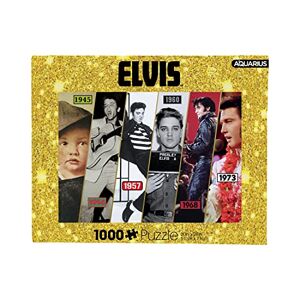 AQUARIUS Elvis Timeline Puzzle (1000 Piece Jigsaw Puzzle) Glare Free Precision Fit Virtually No Puzzle Dust Officially Licensed Elvis Collectibles 20x28 Inches - Publicité