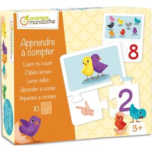 Avenue mandarine Boîte puzzle thème apprendre à compter 10 puzzles de 3 pièces, bords arrondis - Lot de 2