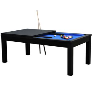 Rendez-Vous Déco Table de billard convertible noire tapis bleu Bleu 214x82x112cm