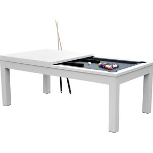 Rendez-Vous Deco Table de billard convertible blanche tapis gris