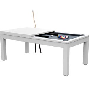 Rendez-Vous Déco Table de billard convertible blanche tapis gris