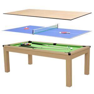 Mister Babyfoot Table multi-jeux convertible, 8-10 personnes Marron 214x82x112cm