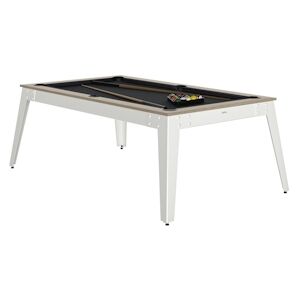 RENE PIERRE Billard Steel Oslo Pieds Blanc Drap Slate Grey 203x116x78cm + plateaux table - Publicité