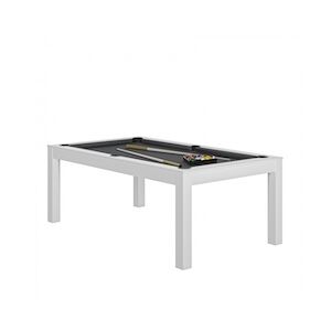 RENE PIERRE Billard Charme Blanc Drap Slate Grey 203x116x78cm + plateaux table