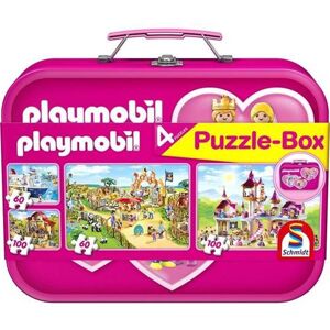 Schmidt Spiele SCHMIDT AND SPIELE Puzzle enfant - Playmobil - Coffret de Puzzles 2x60 / 2x100 pcs multicolore - Publicité