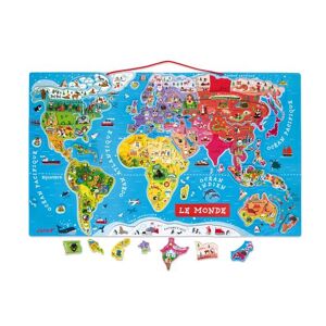 Puzzle Janod Monde magnétique 92 pièces Multicolore - Publicité