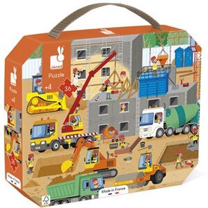 Puzzle enfant 36 pièces Janod Chantier Multicolore - Publicité