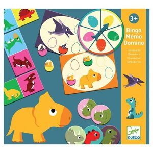 Bingo Mémo Domino Djeco Dinosaures Multicolore - Publicité