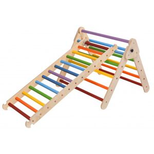 KateHaa Triangle d?activite Montessori en bois avec echelle - 120 x 72 x 62 cm