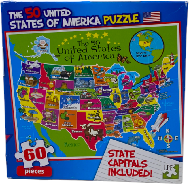 Puzzle - The 50 united states of America - 60 pièces