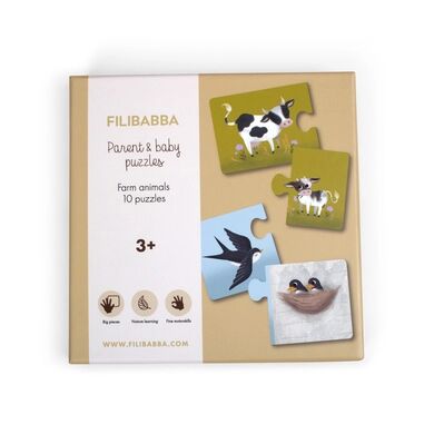 Filibabba Puzzle animaux de ferme parents et petits