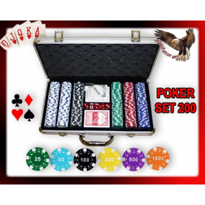 Arredo Casa Facile Set Professionale 200 Fiches/chip Pro Poker 11,5 Gr - Set Completo