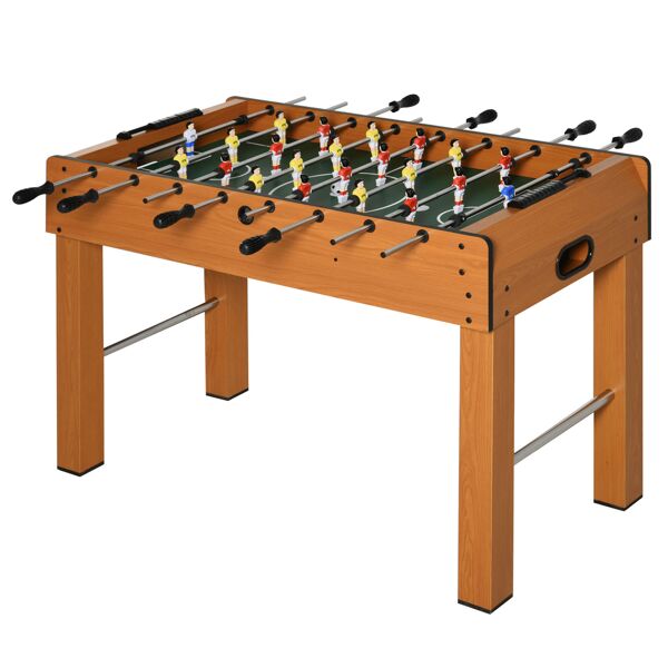 homcom calcio balilla professionale per adulti e bambini in mdf, con 2 palline, segnapunti e 22 giocatori, 122x61x80.7cm