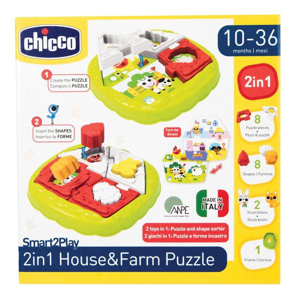 chicco gioco s2p 2in1 house&farm puzzle