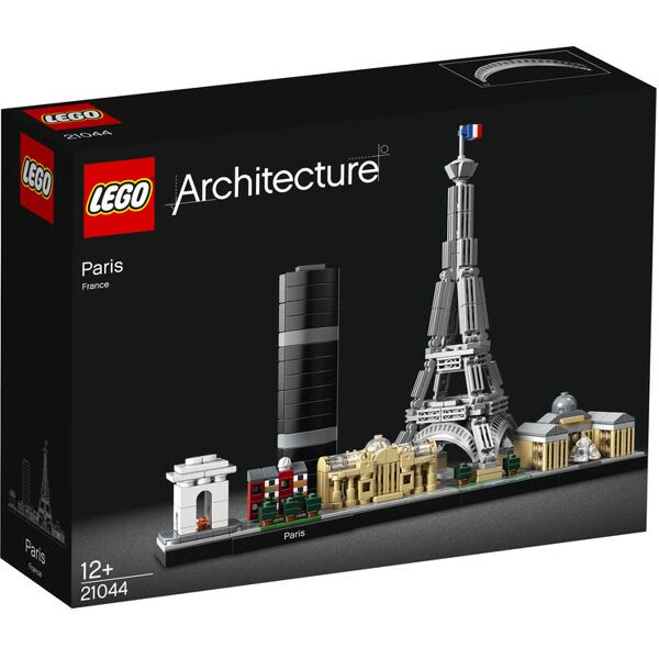 lego 21044 architecture - parigi con torre eiffel e museo del louvre modellino da costruire souvenir di parigi costruzioni per ragazzi da 12+ anni - 21044