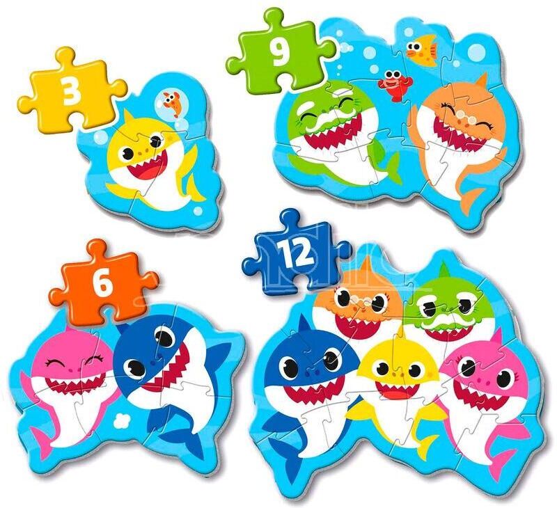 CLEMENTONI Baby Shark My First Puzzle 3-6-9-12pcs