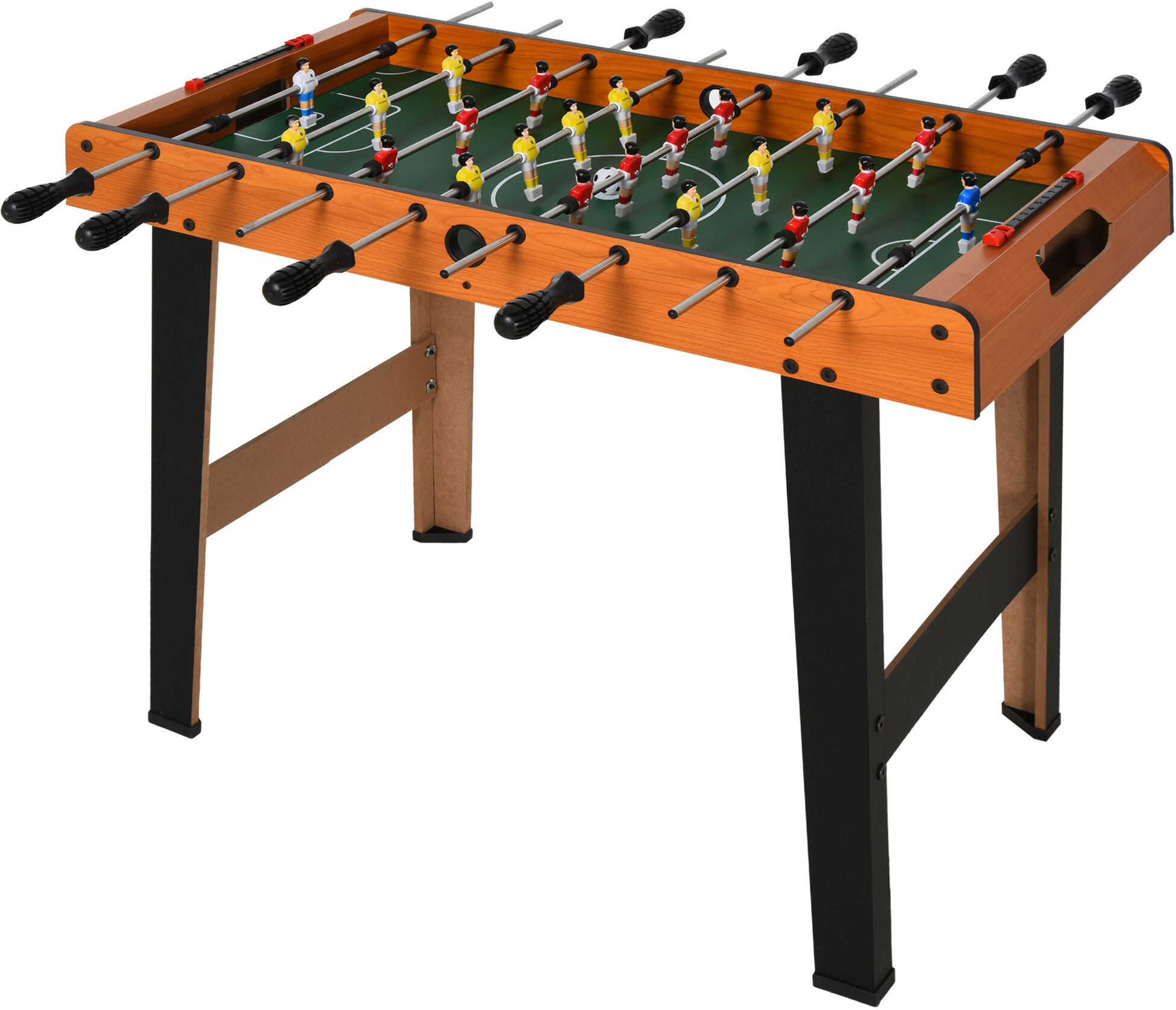 Homcom Calcio Balilla in Legno con 22 Giocatori in Formazione 3:4:3, 2 Palline e 2 Segnapunti Inclusi 84.5x40x61.2cm