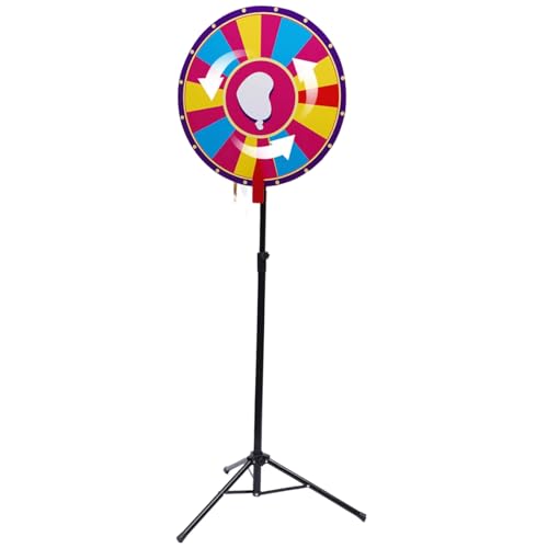 InSyoForeverEC 24 inch gelukswiel speelgoed instelbaar kleur wiel spellen met statief Editable 18-sleuf vouwwiel carnaval prize spinners voor loterijspellen, woordspelletjes party, carnaval, evenement 60 cm