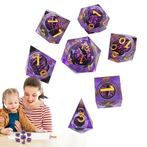 Jacekee D en D dobbelstenen set, dobbelstenen set DND, Cool dobbelstenen spelen DND dobbelstenen, Liquid Core Dragon Eye Role Playing Dice, Dobbelstenen Set voor Party Table Games Fans Kids Gift,