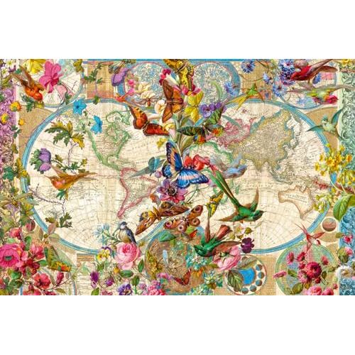 Ravensburger Puzzel 17117 Wereldkaart met vlinders puzzel van 3000 stukjes