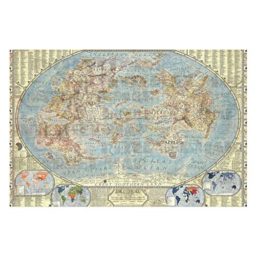 ANSNOW Wereldkaart Puzzel 1000 Stukjes Puzzel-Volwassen Kinderen Intellectueel Spel Speelgoed Jigsaw Entertainment Spel Cadeau 75 * 50 Cm/Wereldkaart/75 * 50 Cm