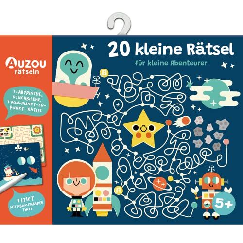 Huch & Friends Auzou 405041, 20 kleine puzzels voor kleine avonturiers, kinderspeellogica en raadsels, raadselplezier voor kinderen